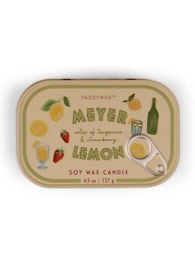 BIS0403EU Paddywax Bistro 127g Lemon Printed Tin Candle - Meyer Lemon